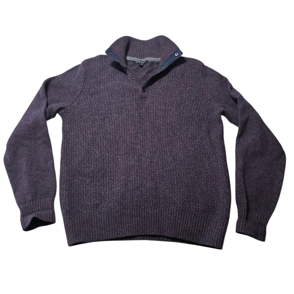 Banana Republic Merino Wool Sweater Mens Large Mock Neck Italian Yarn